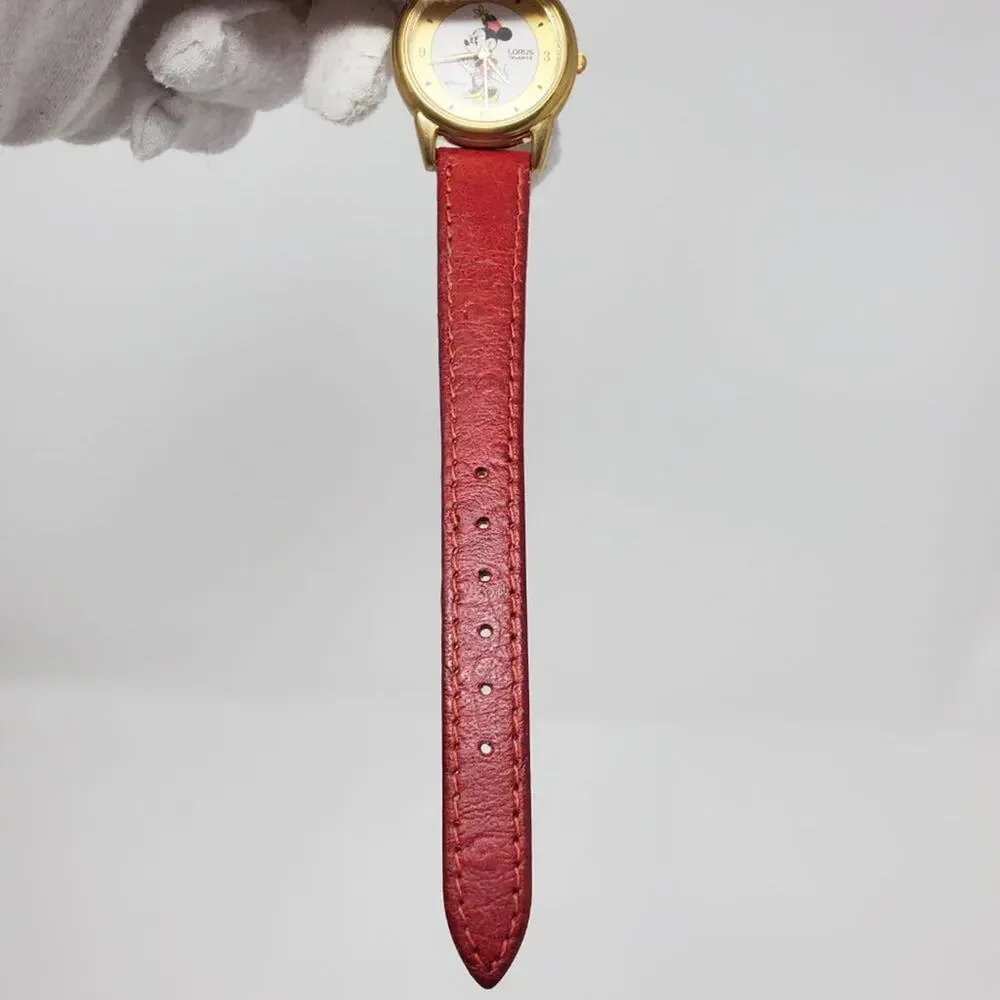 Disney X Lorus Minnie Mouse Gold Quartz Watch Vintage Rare H2F